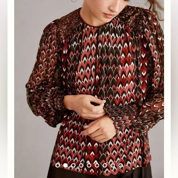 Bl-nk Sequin-Embellished Blouse